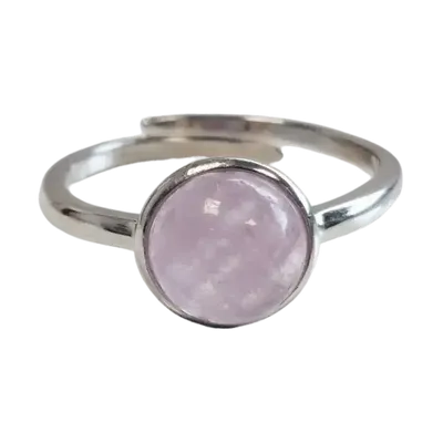 Jewelry - 925 Silver Ring Adjustable Round Kunzite AA 8mm - ARABESK
