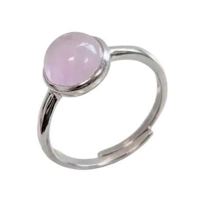 Jewelry - 925 Silver Ring Adjustable Round Kunzite AA 8mm - ARABESK