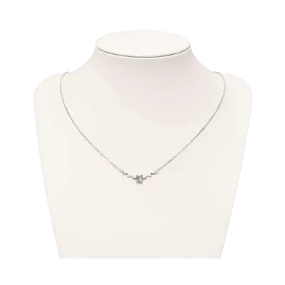 Bijoux - Collier Argent 925 Citrine Naturelle et Strass Facetée AA 5mm - ARABESK