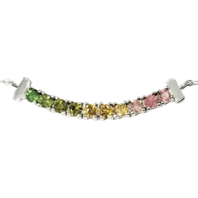 Bijoux - Collier Argent 925 Tourmaline Multicolore Facetée AA 3mm - ARABESK