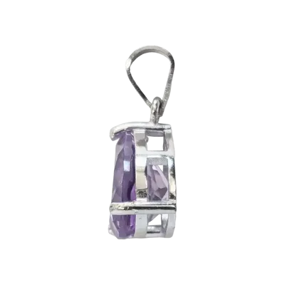 Bijoux - Pendentif Goutte Argent 925 Amethyste AA Facettée 8x10mm - ARABESK