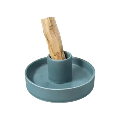 Scents - Blue Ceramic Incense Holder for Palo Santo 10.50cm - ARABESK