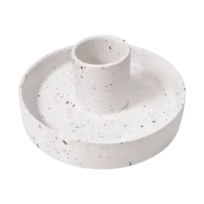 Senteurs - Porte Encens Céramique Blanche Tachetée pour Palo Santo 10.50cm - ARABESK