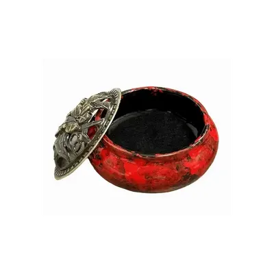 Senteurs - Porte Encens Céramique Rouge et Noir  10cm - ARABESK
