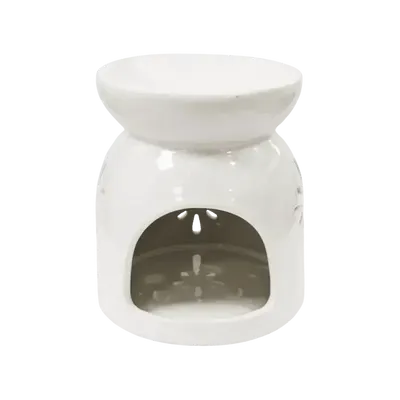 Scents - White Ceramic Oil Burner Openwork 8.5cm - ARABESK