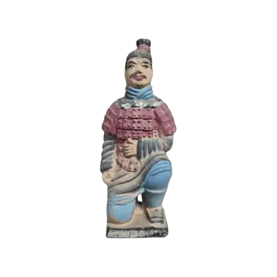 Sculptures, statuettes and miniatures - Colorful Antique Kneeling Archer Statue in Terracotta 13 cm - ARABESK