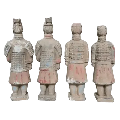 Sculptures, statuettes and miniatures - Antique Colorful Statue in Terracotta Warrior Mix 16cm x 4 pcs - ARABESK