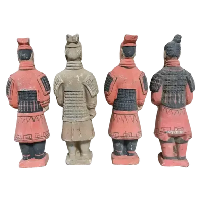 Sculptures, statuettes and miniatures - Antique Colorful Statue in Terracotta Warrior Mix 16cm x 4 pcs - ARABESK