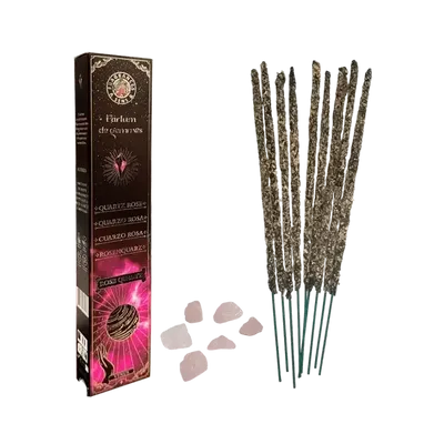 Senteurs - Encens Fragrances & Sens Parfum de Gemmes Rose Quartz Smudge Stick 20g - ARABESK