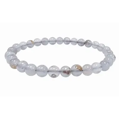 Bracelets - Bracelet Calcédoine Bleue AA perles 6-6.5mm - ARABESK