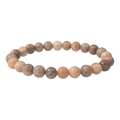 Bracelets - Brown Moonstone Bracelet With 8-9mm Beads - ARABESK