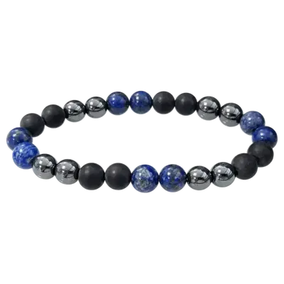 Bracelets - Lapis Lazuli Hematite Onyx mate A 8mm pearls bracelacet - ARABESK