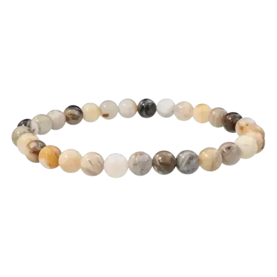 Bracelets - Bracelet Agate Plume perles 6mm - ARABESK