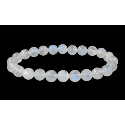Bracelets - Bracelet Pierre de Lune Blanche Peristerite AAA perles 8mm - ARABESK
