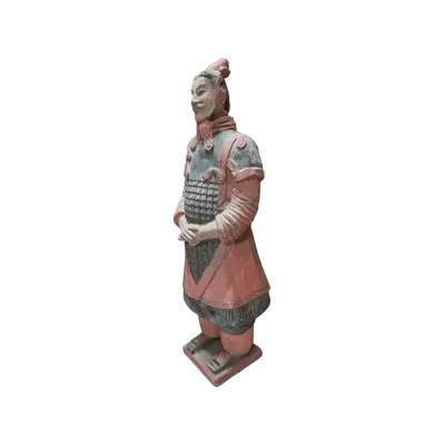 Sculptures, statuettes et miniatures - Statue Colorée Antique en Terracotta Général 38cm - ARABESK