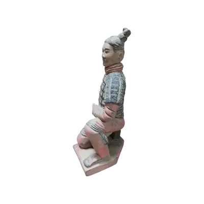 Sculptures, statuettes et miniatures - Statue Colorée Antique Archer Agenouillé en Terracotta 22 cm - ARABESK