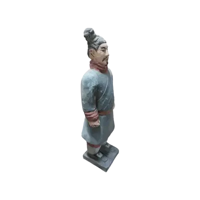 Sculptures, statuettes et miniatures - Statue Colorée Antique en Terracotta Guerrier 25cm - ARABESK