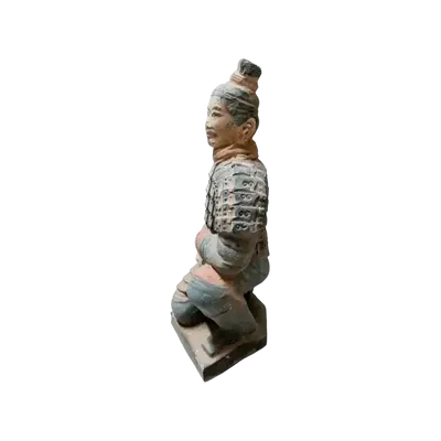 Sculptures, statuettes et miniatures - Statue Colorée Antique Archer Agenouillé en Terracotta 18cm - ARABESK