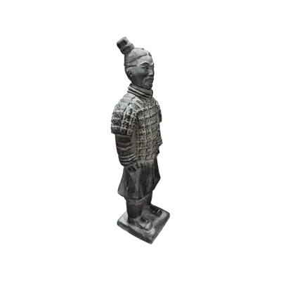 Sculptures, statuettes and miniatures - Black Terracotta Warrior Statue 25cm - ARABESK