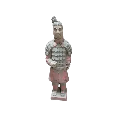 Sculptures, statuettes et miniatures - Statue Colorée Antique Terracotta Guerrier 22cm - ARABESK