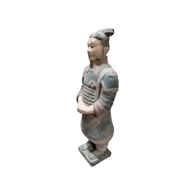 Sculptures, statuettes et miniatures - Statue Colorée Antique en Terracotta Général 22cm - ARABESK