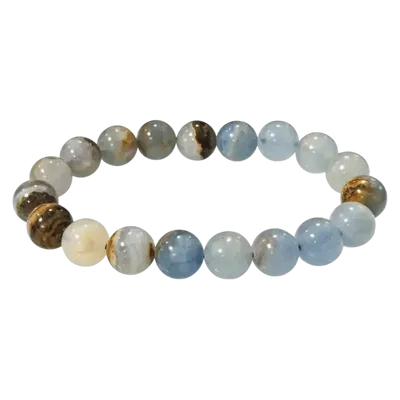 Bracelets - Bracelet Calcite Bleue Mix AA perles 10mm - ARABESK