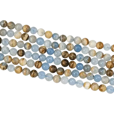 Jewelry - Blue Calcite Mix AA 6mm on 40cm wire - ARABESK