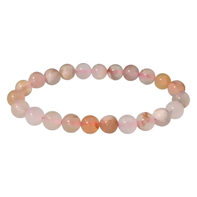 Bracelets - Cherry Blossom Agate Bracelet A 8mm beads - ARABESK