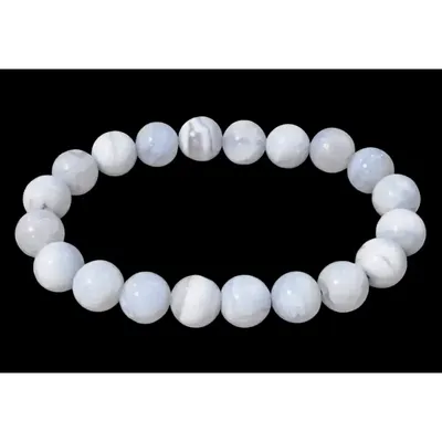 Bracelets - Blue Chalcedony Bracelet Ribbon A beads 10mm - ARABESK