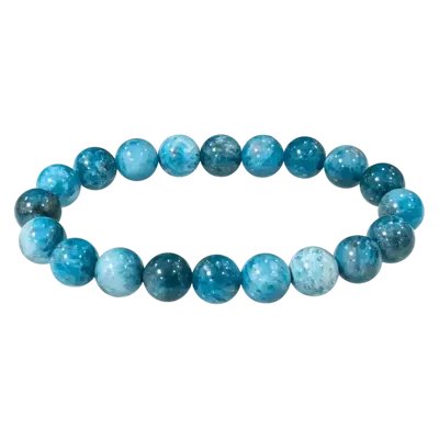 Bracelets - Bracelet Apatite Bleue A perles 10mm - ARABESK