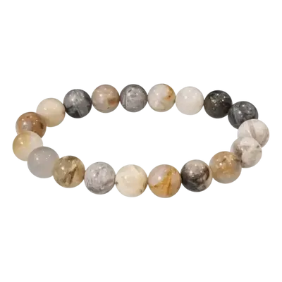 Bracelets - Bracelet Agate Feather beads 10mm - ARABESK