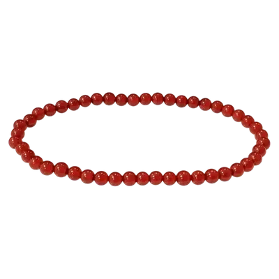 Bracelets - Bracelet Agate Rouge A perles 4mm - ARABESK