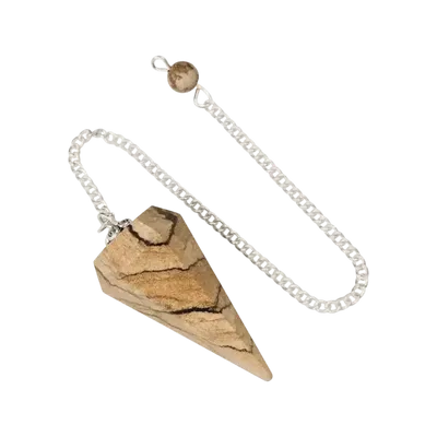 Bijoux - Pendule Jaspe Paysage Conique 6 faces - ARABESK