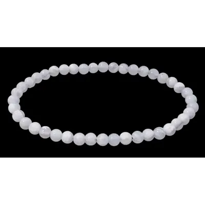 Bracelets - Bracelet Calcédoine Bleue Rubanée AA perles 4.5mm - ARABESK