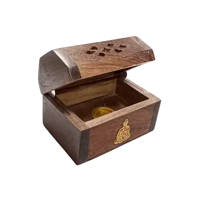 Senteurs - Porte Encens Coffret en Bois de Sheesham Bouddha 8cm x4 - ARABESK