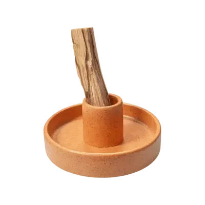 Senteurs - Porte Encens Céramique Orange pour Palo Santo 10.50cm - ARABESK