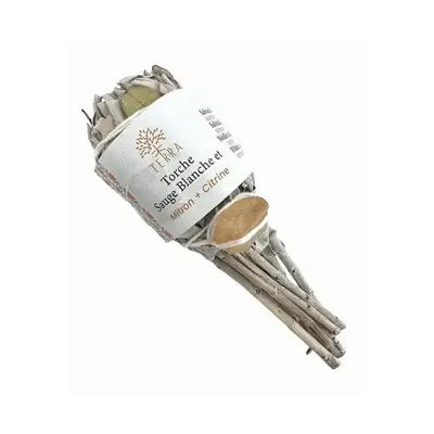 Senteurs - Sauge Blanche Torche avec Citrine 25-30g 11cm - ARABESK