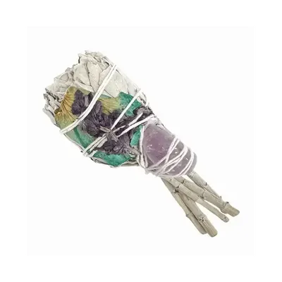 Senteurs - Torche Sauge Blanche Lavande avec Amethyste 25-30g 11cm - ARABESK