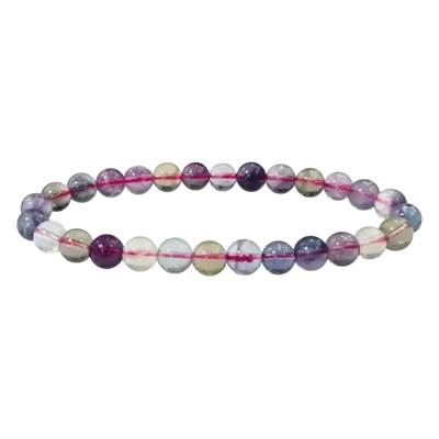 Bracelets - Multicolored Fluorite bracelet AA beads 7mm - ARABESK