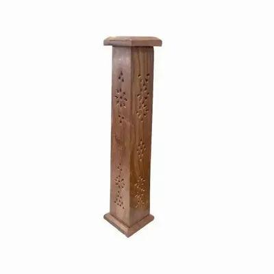 Scents - Elephant Rectangle Tower Incense Holder in Sheesham Wood 30cm x2 - ARABESK