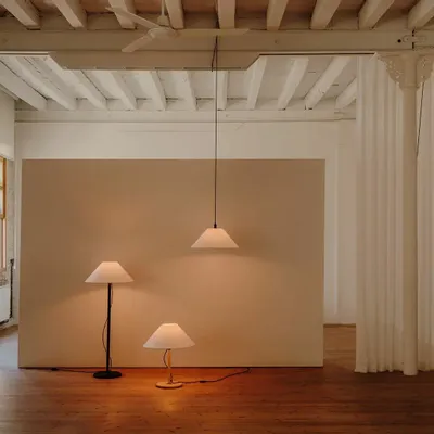 Hanging lights - CLASICA suspension white lampshade - LUXCAMBRA