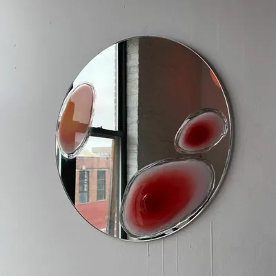 Decorative objects - Gumdrop Mirror Wall Decoration by Courtney Kinnare, Abstract Art Mirro - TULESTE FACTORY