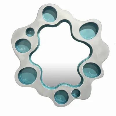 Miroirs - Miroir rond ondulé de Bert Furnari, miroir futuriste en aluminium - TULESTE FACTORY