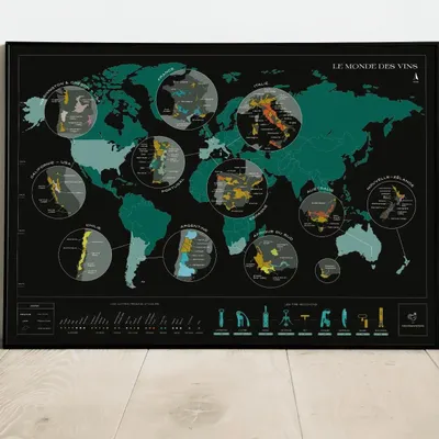 Decorative objects - Scratch off wine map - World - 1020 DÉGUSTATIONS