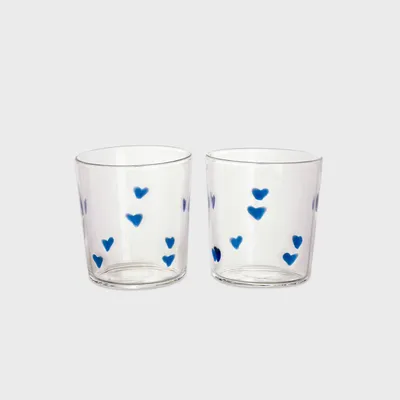 Verres - Verre hearts / set of 2 - blue - AND NOOK