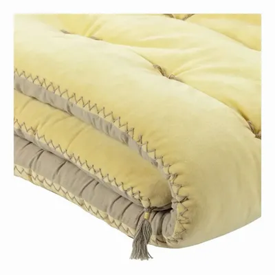 Sofas - Futon MATTEO pastel yellow cotton velvet 80x180 - BLANC D'IVOIRE