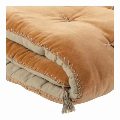 Canapés - Futon MATTEO velours de coton abricot 80x180 - BLANC D'IVOIRE