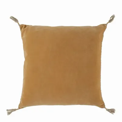 Coussins textile - Housse de coussin MATTEO velours de coton abricot 50x50 - BLANC D'IVOIRE