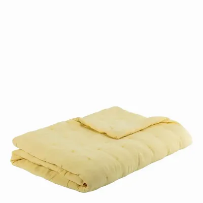 Linge de lit - Couvre-lit CHLOE lin lavé jaune pastel 180x230 - BLANC D'IVOIRE