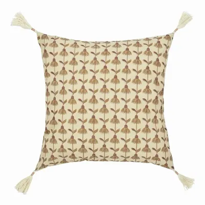 Coussins textile - Housse de coussin DAPHNE coton beige 50x50 - BLANC D'IVOIRE